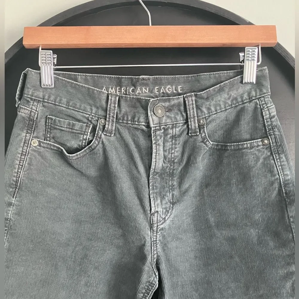 AMERICAN EAGLE Grey Corduroy High Rise Pants Size 0 - Picture 4 of 14